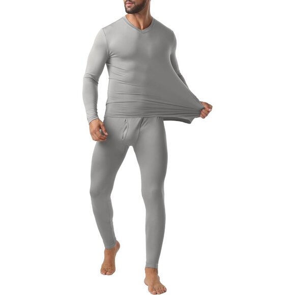 Thermal Underwear for Men Long Johns Thermal Fleece Lined Long Underwear Base La - Picture 2 of 5